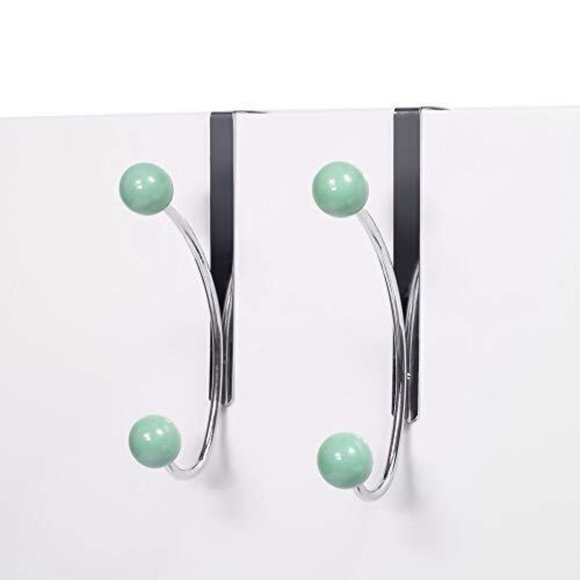 4/$14 Elegant Home Fashions Over the Door Hooks (Teal) 4 packs 8 hooks NEW! - Picture 4 of 5